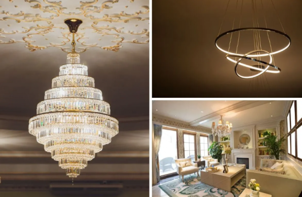 Penerangan dengan Lampu Gantung Berbagai Bentuk